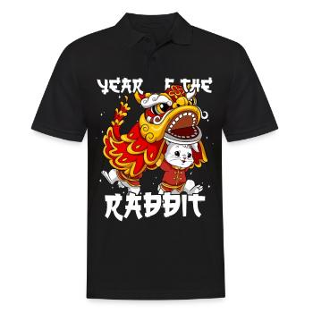 Année du Lapin Nouvel An lunaire chinois - Polo Homme - noir - Devant - Kai (181cm)