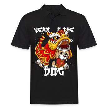 Year of the Dog Lunar New Year Chinese - Men's Polo Shirt - black - Front - Kai (181cm)