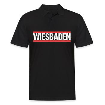 Wiesbadenerin Wiesbadener Wiesbaden - Männer Poloshirt - Schwarz - Vorne - Kai (181cm)