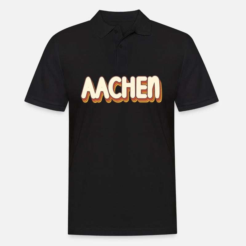 Aachenerin Aachener Aachen - Männer Poloshirt - Schwarz