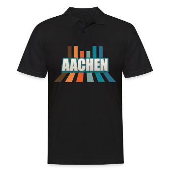 Aachenerin Aachener Aachen - Männer Poloshirt - Schwarz - Vorne - Kai (181cm)
