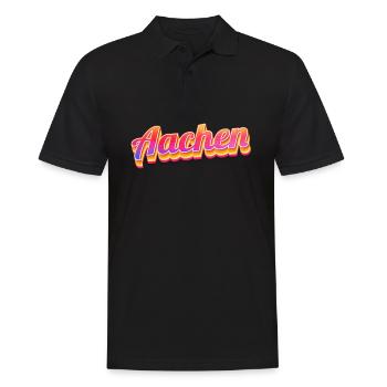 Aachenerin Aachener Aachen - Männer Poloshirt - Schwarz - Vorne - Kai (181cm)