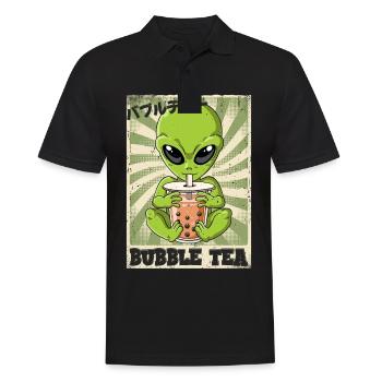 Boba Tea Alien Bubble Tea - Männer Poloshirt - Schwarz - Vorne - Kai (181cm)