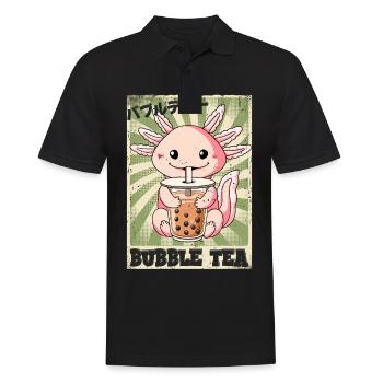 Boba Tea Axolotl Bubble Tea - Männer Poloshirt - Schwarz - Vorne - Kai (181cm)