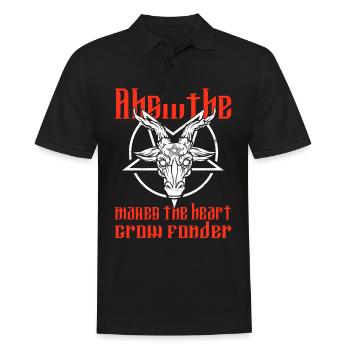 Satan Beelzebub Teufel Gothic Pentagram Mystisch - Männer Poloshirt - Schwarz - Vorne - Kai (181cm)