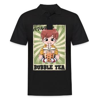Boba Tea Junge Bubble Tea - Männer Poloshirt - Schwarz - Vorne - Kai (181cm)