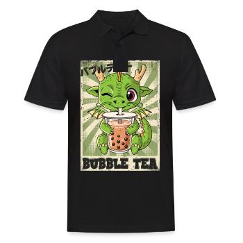 Boba Tea Drache Bubble Tea - Männer Poloshirt - Schwarz - Vorne - Kai (181cm)
