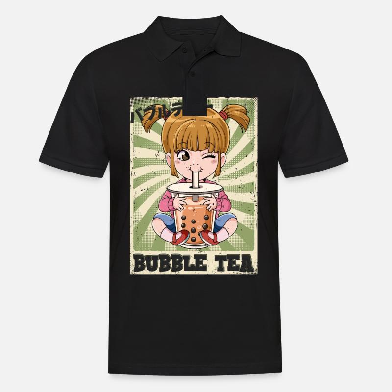Boba Tea Mädchen Bubble Tea - Männer Poloshirt - Schwarz