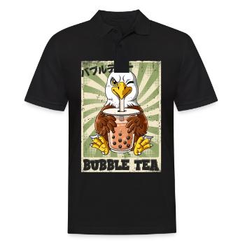 Boba Tea Adler Bubble Tea - Männer Poloshirt - Schwarz - Vorne - Kai (181cm)