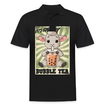 Boba Tea Ziege Bubble Tea - Männer Poloshirt - Schwarz - Vorne - Kai (181cm)