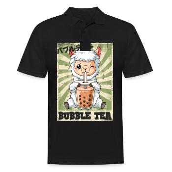 Boba Tea Lama Bubble Tea - Männer Poloshirt - Schwarz - Vorne - Kai (181cm)