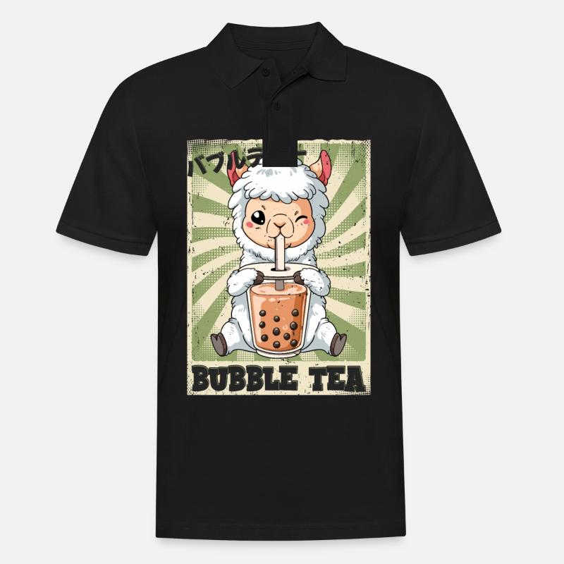 Boba Tea Lama Bubble Tea - Men's Polo Shirt - black