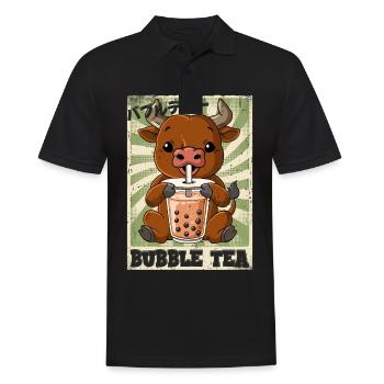 Boba Tea Ox Bubble Tea - Men's Polo Shirt - black - Front - Kai (181cm)