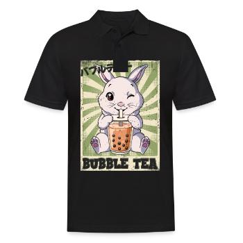 Boba Tea Hase Bubble Tea - Männer Poloshirt - Schwarz - Vorne - Kai (181cm)