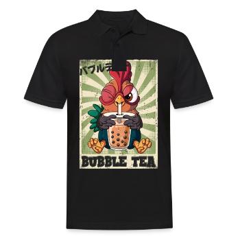 Boba Tea Hahn Bubble Tea - Männer Poloshirt - Schwarz - Vorne - Kai (181cm)
