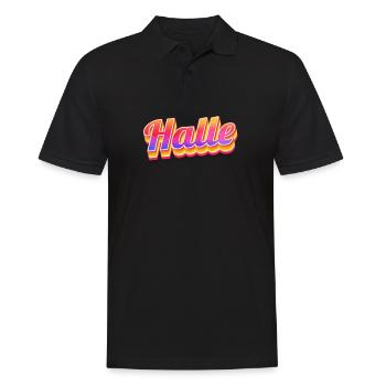 Hallenserin Hallenser Halle - Männer Poloshirt - Schwarz - Vorne - Kai (181cm)