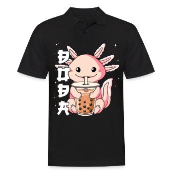 Boba Tea Axolotl Bubble Tea - Men's Polo Shirt - black - Front - Kai (181cm)