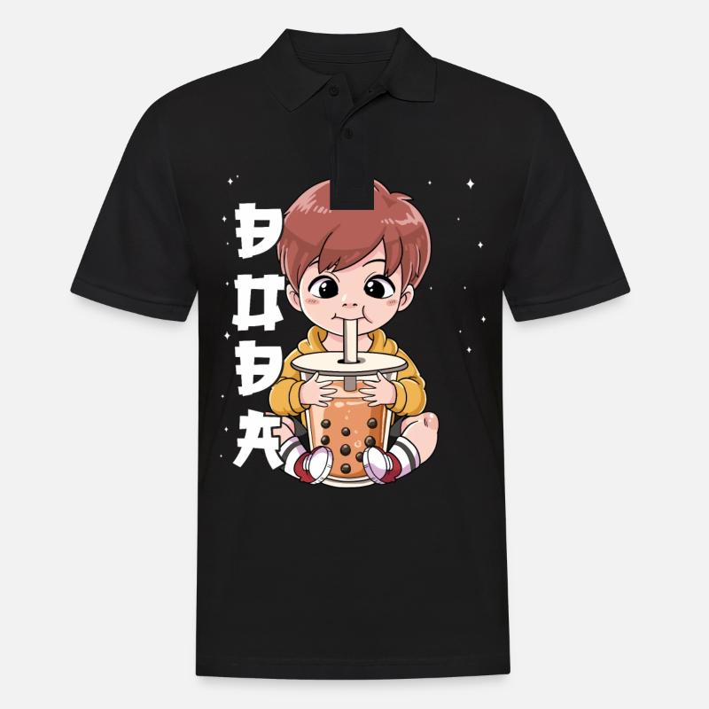 Boba Tea Junge Bubble Tea - Männer Poloshirt - Schwarz