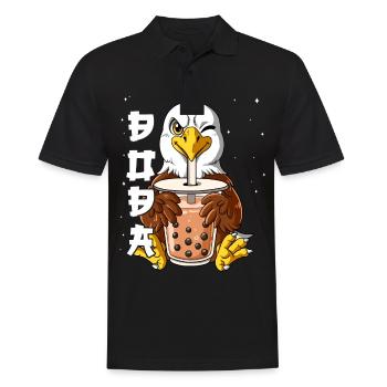 Boba Tea Adler Bubble Tea - Männer Poloshirt - Schwarz - Vorne - Kai (181cm)