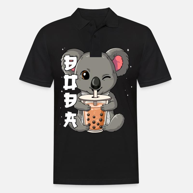 Boba Tea Koala Bubble Tea - Männer Poloshirt - Schwarz