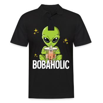 Bubble Tea Alien Boba Tea Bobaholic - Polo Homme - noir - Devant - Kai (181cm)
