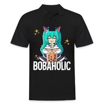 Bubble Tea Anime Neko Girl Boba Tea Bobaholic - Polo Homme - noir - Devant - Kai (181cm)