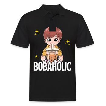 Bubble Tea Junge Boba Tea Bobaholic - Männer Poloshirt - Schwarz - Vorne - Kai (181cm)
