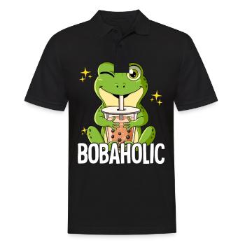 Bubble Tea Frog Boba Tea Bobaholic - Polo Homme - noir - Devant - Kai (181cm)