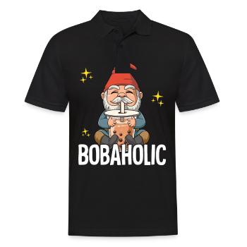 Bubble Tea Gnome Boba Tea Bobaholic - Men's Polo Shirt - black - Front - Kai (181cm)