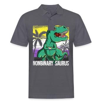 Pride LGBTQ Nonbinary Saurus Kostüm Pride Month - Männer Poloshirt - Anthrazit - Vorne - Nico (186cm)