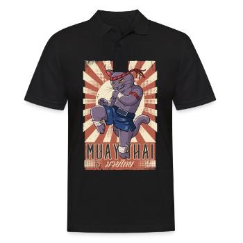 Muay Thai - Männer Poloshirt - Schwarz - Vorne - Kai (181cm)