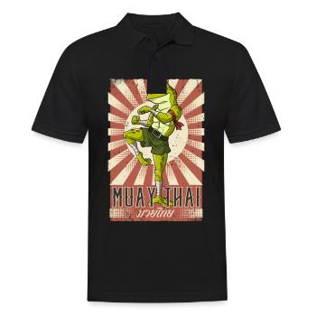 Muay Thai - Männer Poloshirt - Schwarz - Vorne - Kai (181cm)