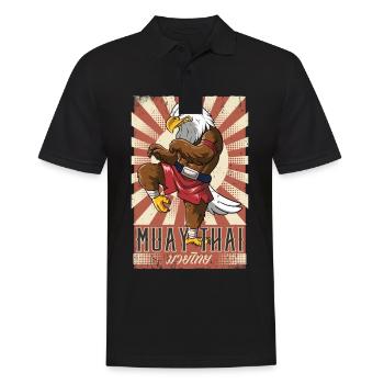 Muay Thai - Männer Poloshirt - Schwarz - Vorne - Kai (181cm)