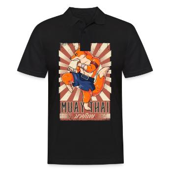 Muay Thai - Männer Poloshirt - Schwarz - Vorne - Kai (181cm)