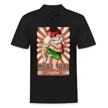 Muay Thai - Männer Poloshirt - Schwarz - Vorne - Kai (181cm)