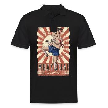 Muay Thai - Männer Poloshirt - Schwarz - Vorne - Kai (181cm)