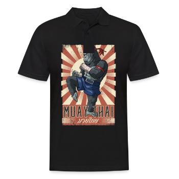 Muay Thai - Männer Poloshirt - Schwarz - Vorne - Kai (181cm)