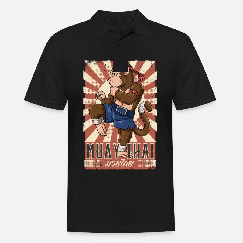Muay Thai - Männer Poloshirt - Schwarz