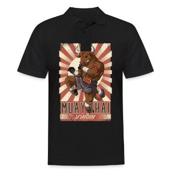 Muay Thai - Männer Poloshirt - Schwarz - Vorne - Kai (181cm)