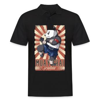 Muay Thai - Männer Poloshirt - Schwarz - Vorne - Kai (181cm)