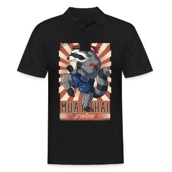 Muay Thai - Männer Poloshirt - Schwarz - Vorne - Kai (181cm)