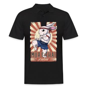 Muay Thai - Männer Poloshirt - Schwarz - Vorne - Kai (181cm)
