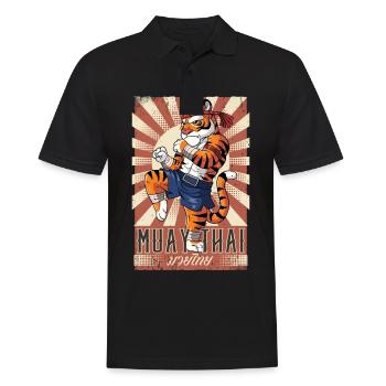Muay Thai - Männer Poloshirt - Schwarz - Vorne - Kai (181cm)