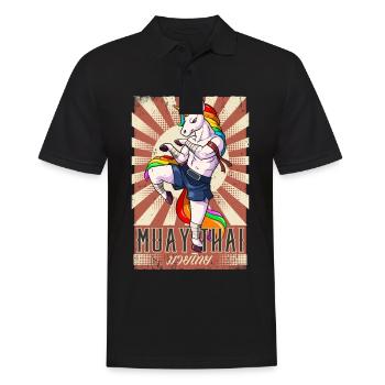 Muay Thai - Männer Poloshirt - Schwarz - Vorne - Kai (181cm)