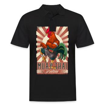 Muay Thai - Männer Poloshirt - Schwarz - Vorne - Kai (181cm)