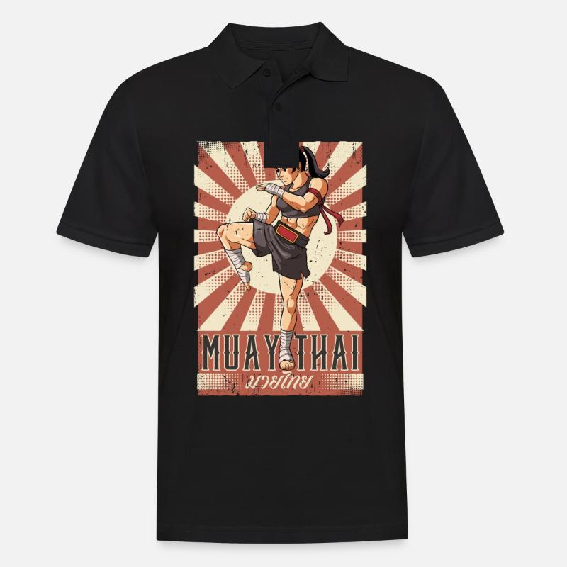 Muay Thai - Männer Poloshirt - Schwarz