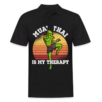 Le Muay Thai est ma thérapie - Polo Homme - noir - Devant - Kai (181cm)