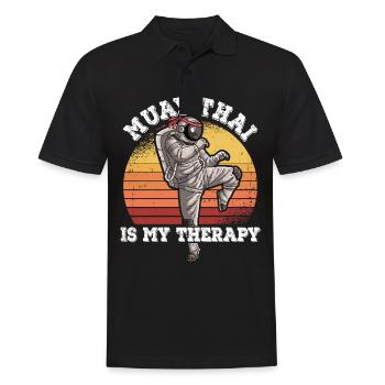 Le Muay Thai est ma thérapie - Polo Homme - noir - Devant - Kai (181cm)