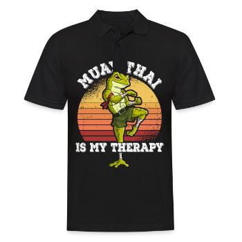 Le Muay Thai est ma thérapie - Polo Homme - noir - Devant - Kai (181cm)