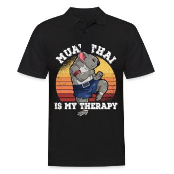 Le Muay Thai est ma thérapie - Polo Homme - noir - Devant - Kai (181cm)